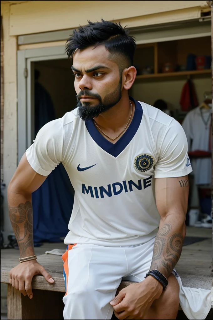 A poor Indian Virat Kohli is making, a big Real Photo Virat Kohli was batting out of and mix chill people are watching
