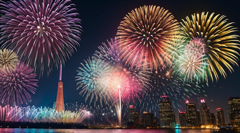 Big fireworks　colorful