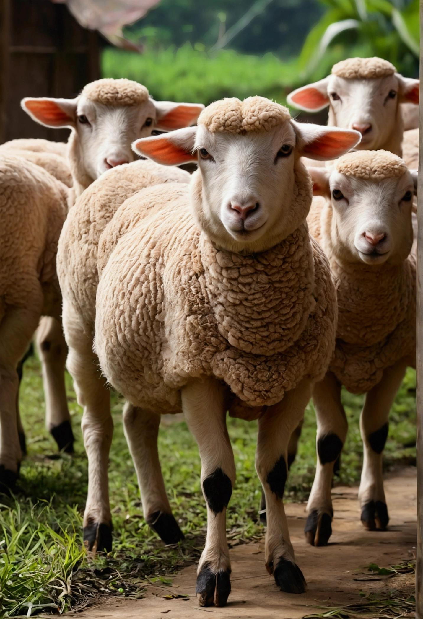 kambing pesek, gendut, kaki pendek, klo bersuara ngok ngok