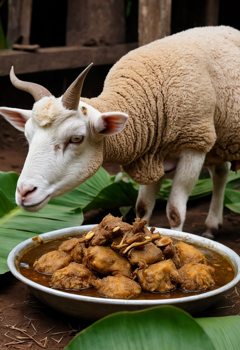 kambing pesek, gendut, kaki pendek, klo bersuara ngok ngok