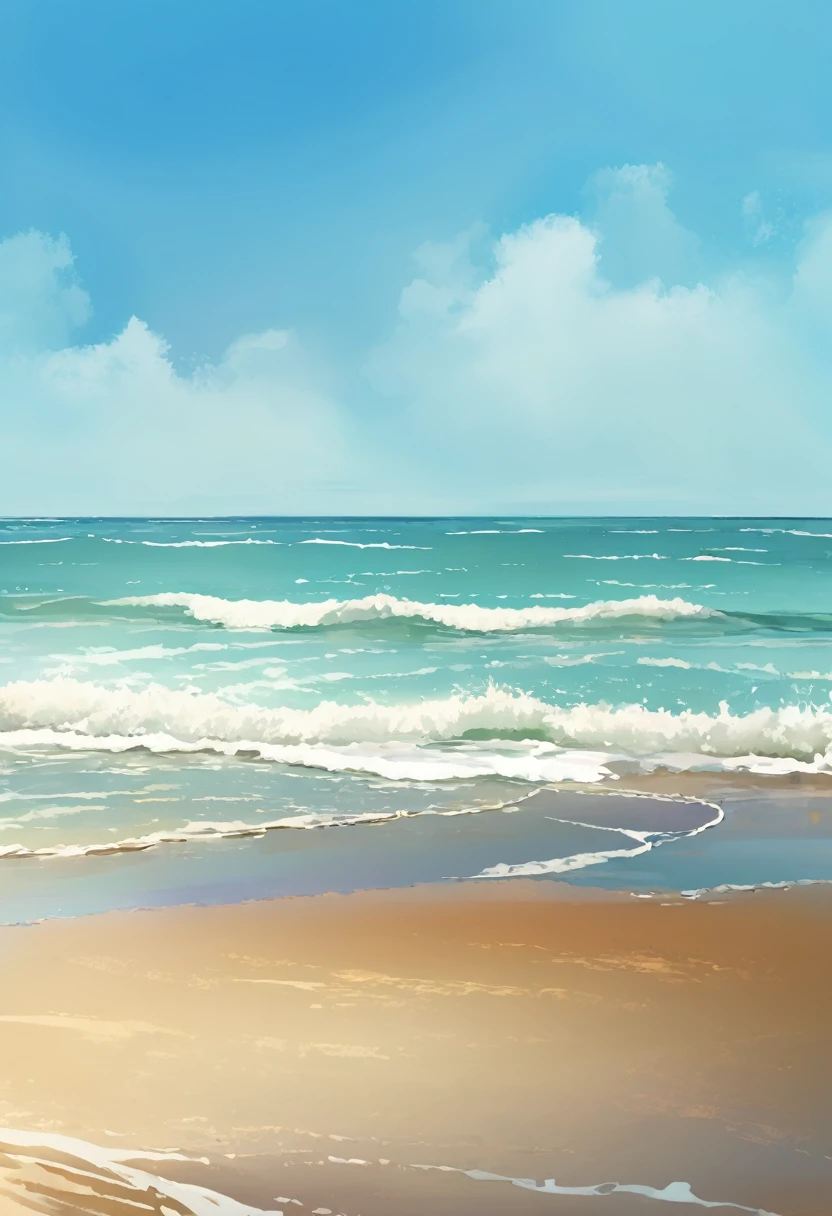 BEACH, SUMMER, BACKGROUND, WATER PAINTING