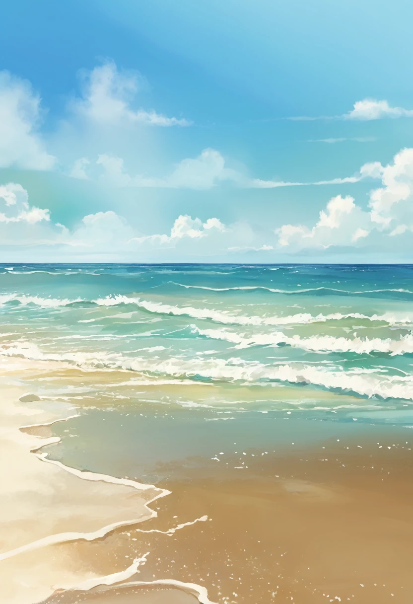 BEACH, SUMMER, BACKGROUND, WATER PAINTING