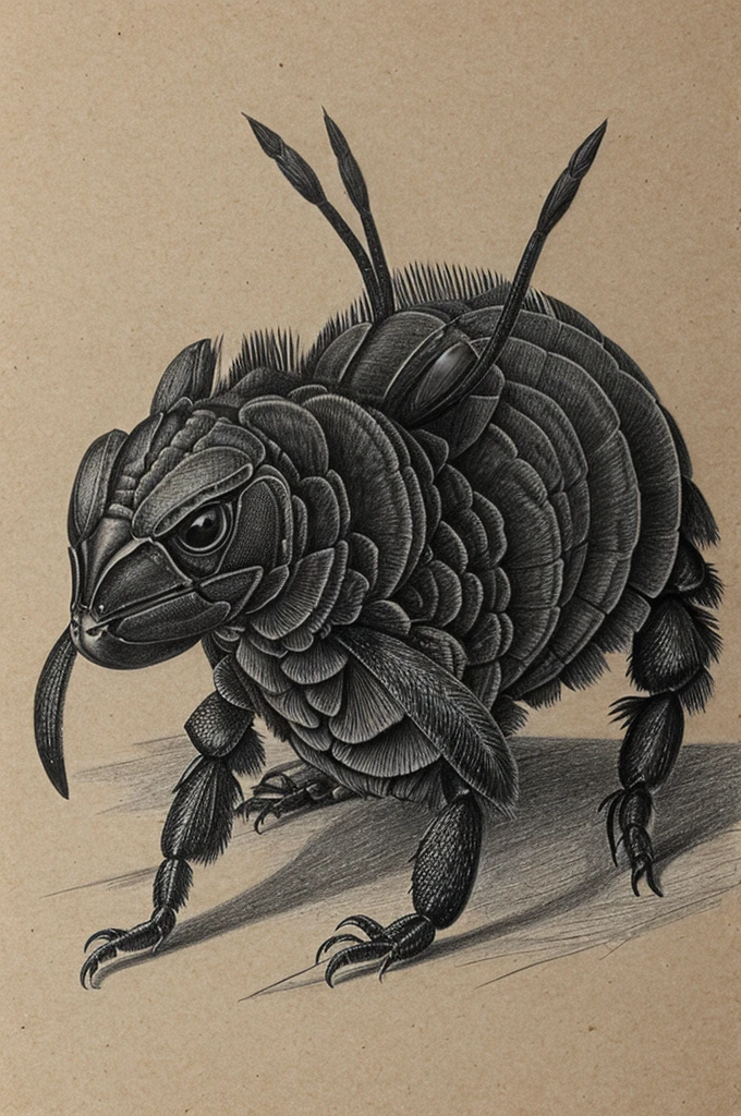 Pencil drawing of an emperor scorpion 
