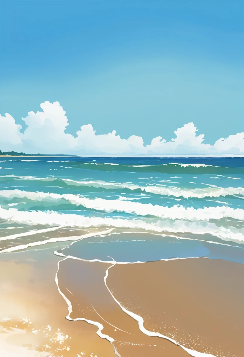 BEACH, SUMMER, BACKGROUND, WATER PAINTING