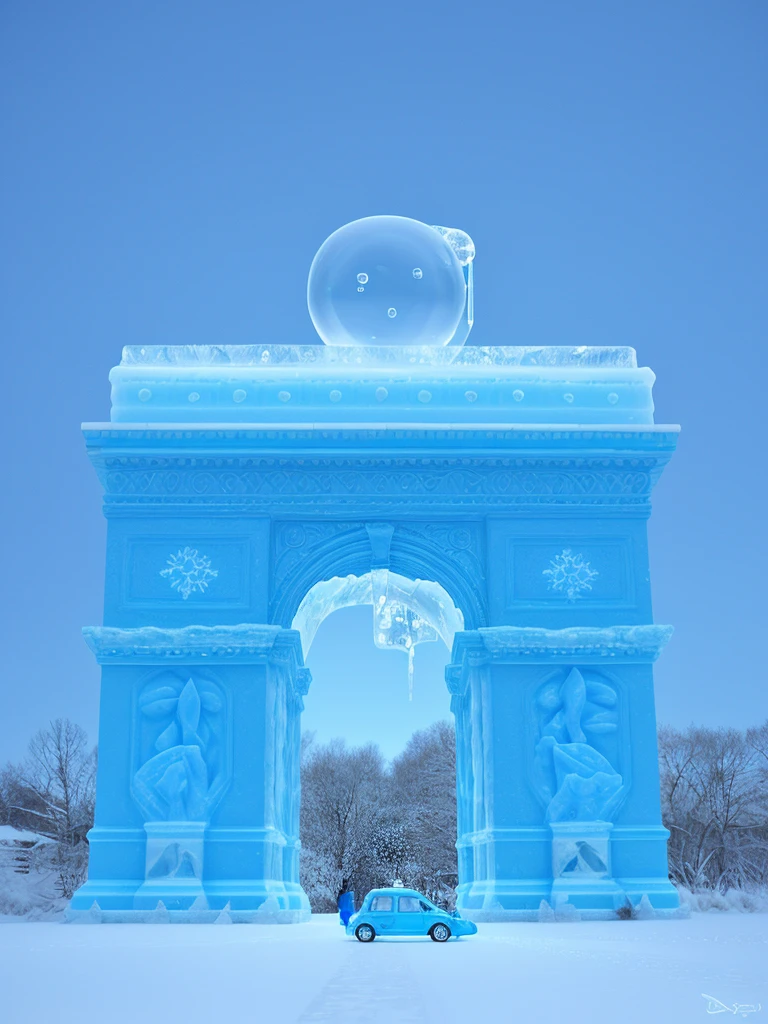 made of ice ,Frozen liquid,blue ,bubble,transparent,