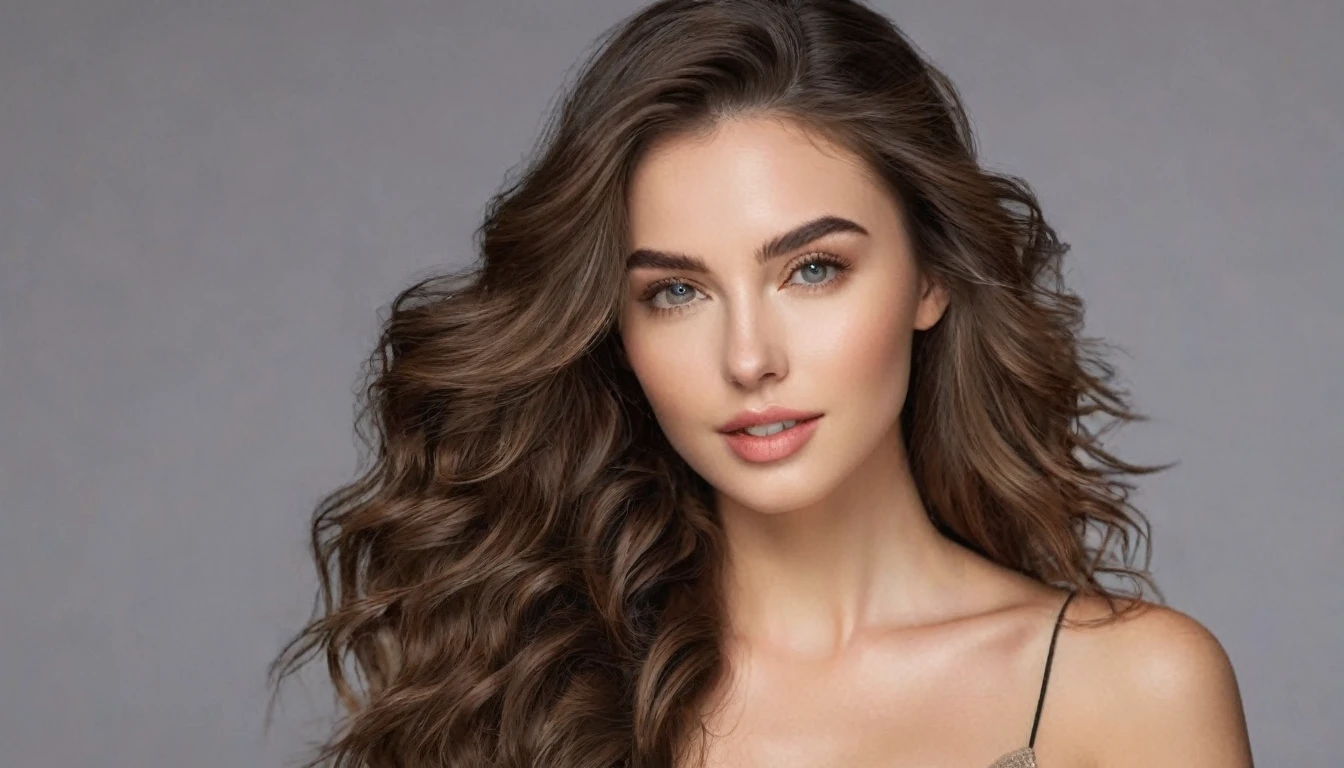 ((full body )) portrait photo of a beautiful 25 years old european woman, endless long (extra long curly brown hair), Award - winning photograph, Masterpiece, 8k, ultra high res, hyper detailed, beautiful woman, perfect face, rule of thirds, Perfect eyes, Perfect iris, perfect pupils, (perfectly round iris:1.3), Perfect lips, Perfect teeth, dimples, perfect nose, highly detailed hair, ((detailed face)), ((detailed facial features)), (finely detailed skin), pale skin, realistic skin texture, extreme skin details, (pores:0.1),(sweaty:0.8), insane details, intricate details, amazing fine detail, photorealistic, photograph, photorealism, rich colors, lifelike texture, neutral colors, Soft front light,cinematic lighting, dramatic lighting,dappled light on face, backlight on hair, sharp focus, wide angle, film grain, dslr, raw photo, photographed on Nikon