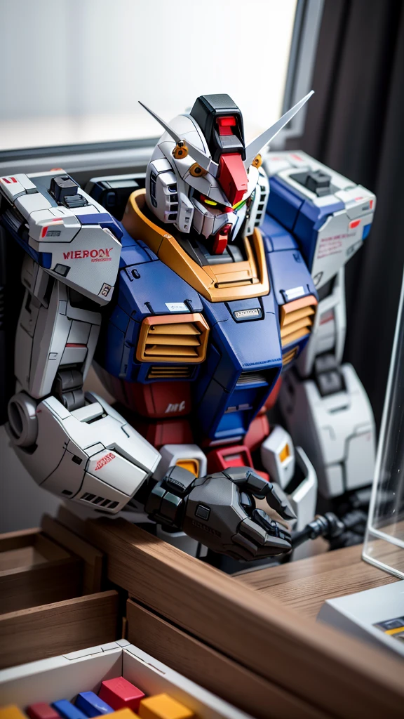 inbox\(Teddorp\),(8K, RAW photos, best quality, masterpiece:1.2),((In a toy box with glass windows)),Solitary,on the table,(Showcase),
A giant (Gundam rx78 1.2) (Upper Body:1.2),close up,(steel),best quality,((Science Fiction)),lens flare,Unreal Engine,number,Style - TronLegacy-8v-B,
,Popular on CGsociety,Beautiful and detailed lighting,Shadow opt-6000,