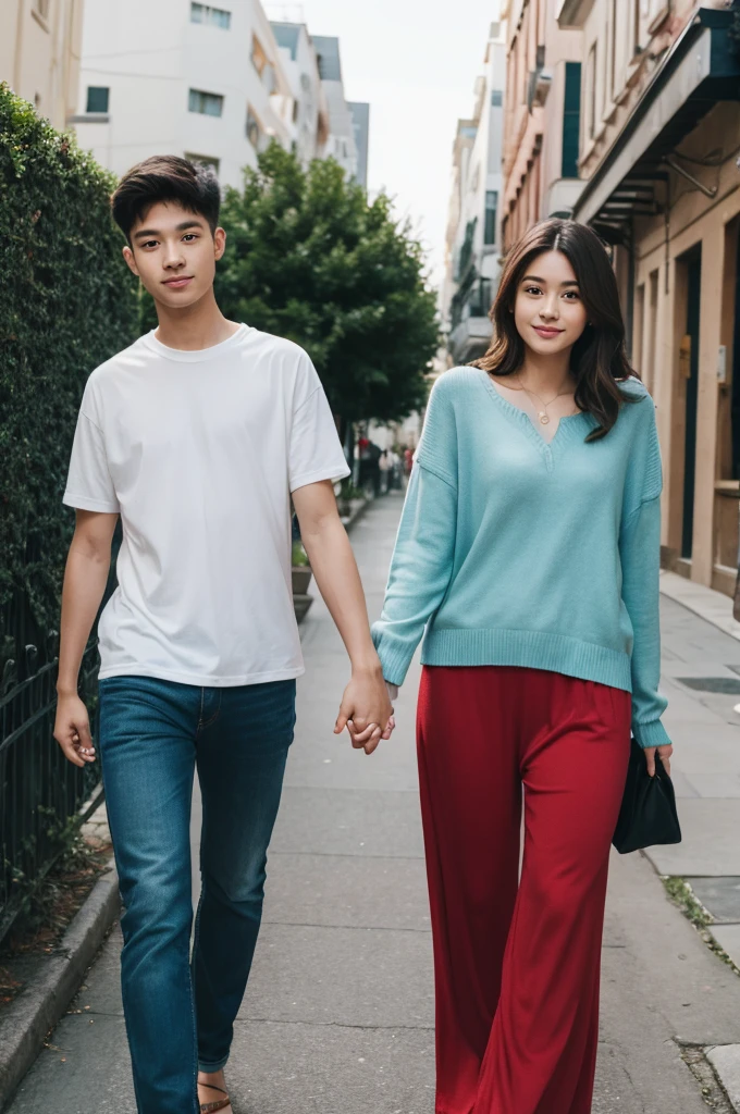 Couple holding hands
