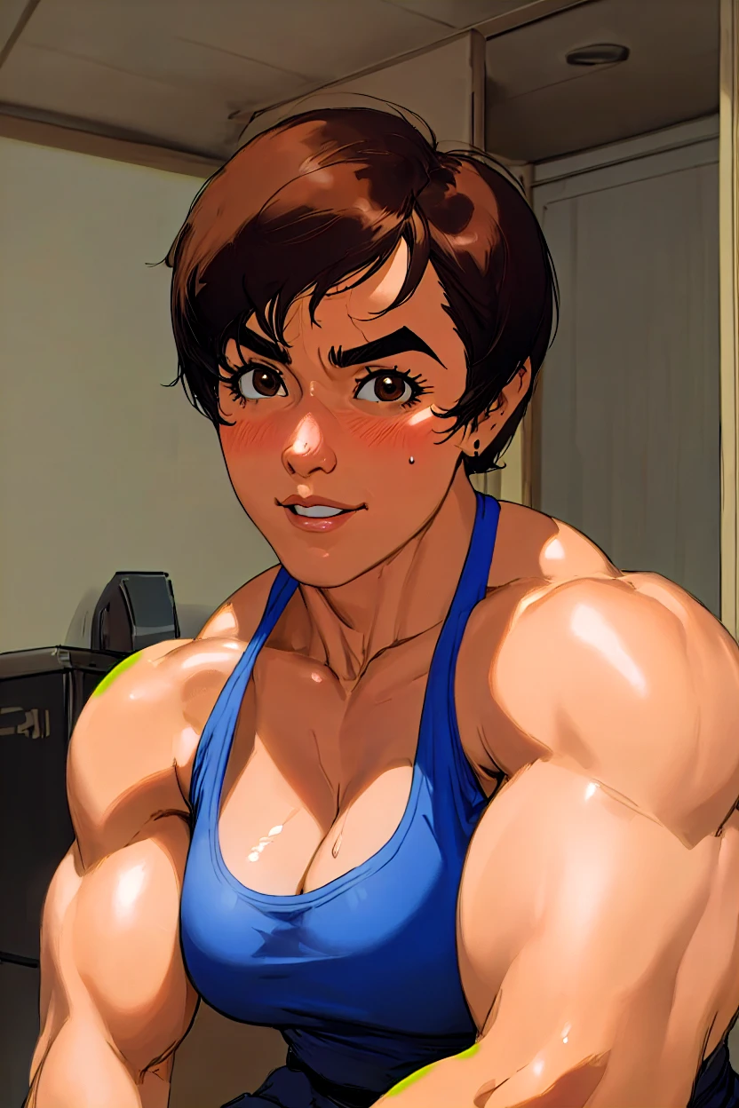 chun-li, ripped muscle, muscular body, small breast, pale skin, smile(blush), nude, sixpack abs, [ultra detailed skin:1.2], double bun, 8k uhd, pussy, full body, crowd, public, night, stand,