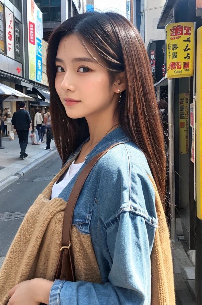 ((Highest quality)), ((masterpiece)), (detailed), Japanese,Street Corner,Beauty,OL