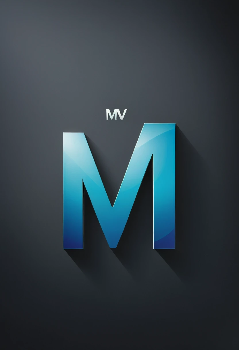 text logo containing two letters: MV, MV logo, letter "M" and letter "V"