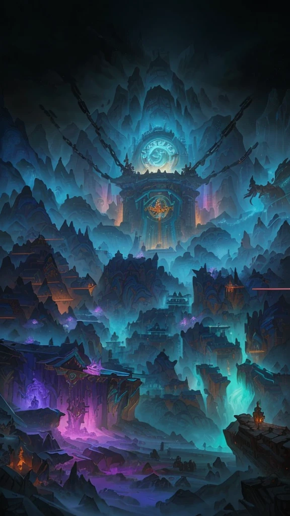 Four iron chains pull a huge coffin， blizzard Hearthstone concept art, Hearthstone concept art, odin's stone Arena Background, background technologywork, background technology, World of Warcraft art style, Hearthstone Art, in Hearthstone Art style, Hearthstone Artwork, Hearthstone Art style, hearthstone style art, Arena Background, fantasy Hearthstone Art style, Kingdom of Light Background, Hearthstone Splash Art，