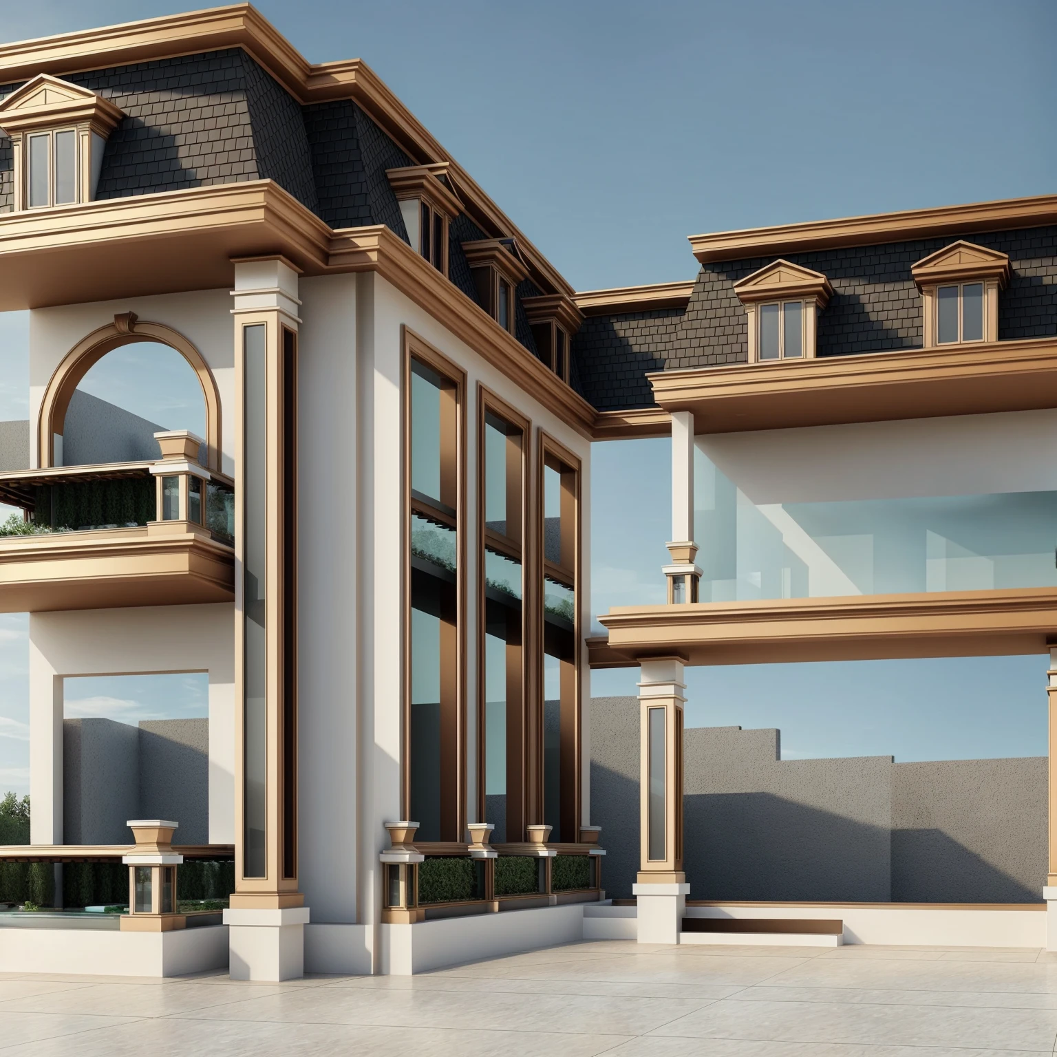 PLATEFORME KTHOUSE, 1 deadly villa, villa main material about color wall construction:1.2 glass panels:1.1 and stone:1.2, 1 large courtyard, 1 road passes in front of the house, (photo brute, Real, best quality, head of'artwork:1.2), avoir l'modern and minimalist look, 1 route devant la maison, Dynamic lighting:1.3, (hyper Realistic, photo-Realistic:1.2), high quality, (dark lighting:1.2), perfect lighting, archaic, Aucun humain