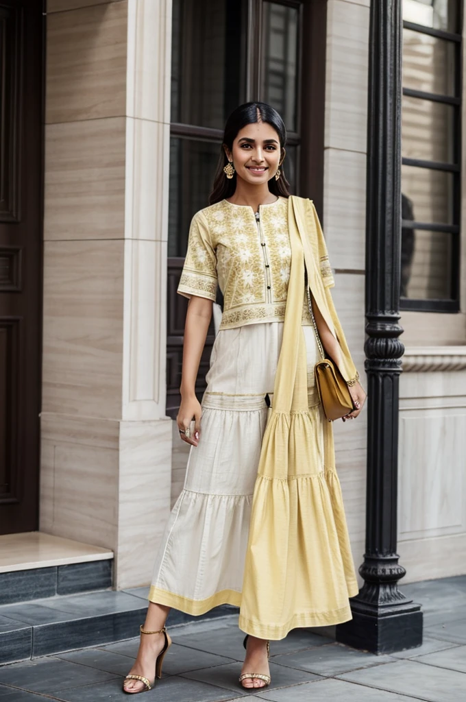 CHANGE DRESS TO SAAI, WHITE COLOR SAARI AND YELLOW COLOR BLOUSE