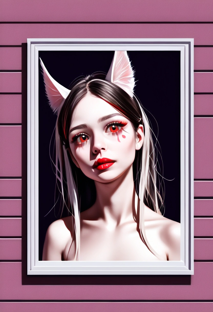 a beautiful female pony with bright red eyes, pure white body, wearing a student uniform, detailed makeup including eye shadow and lipstick, seductive and alluring expression, (best quality,4k,8k,highres,masterpiece:1.2),ultra-detailed,(realistic,photorealistic,photo-realistic:1.37),intricate details,incredibly lifelike,dynamic composition,cinematic lighting,highly saturated colors,dramatic chiaroscuro,surreal fantasy,magical realism