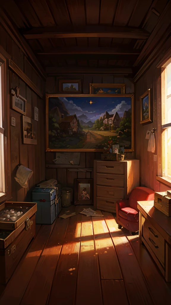 A cartoon style painting,The painting shows a kitten wearing a hat in the attic,Open an old box,It's full of cash.,Wearing stylish fursona, Cat boy, Cute cat, Anthropomorphic cats, Hot topics on artstation pixiv, Full body high-grade white, High-quality anime art style, High resolution cargo, Anthropomorphic cats, High Quality Fan Art, Anthropomorphic cyberpunk kitten:tall and big,