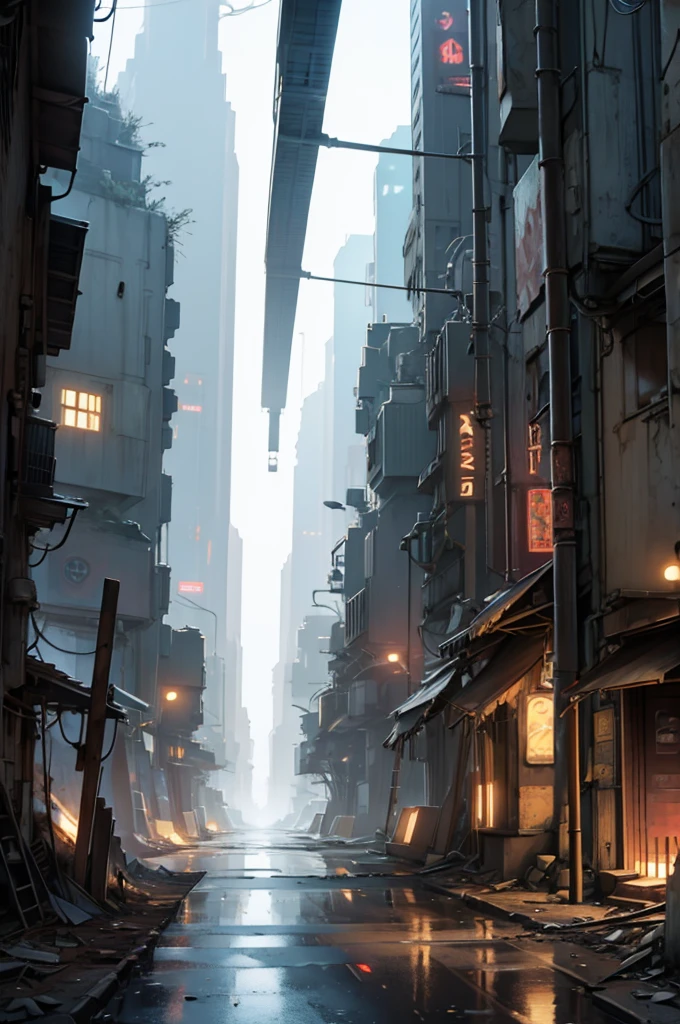 Futuristic city, post-apocalypse, massive underground city