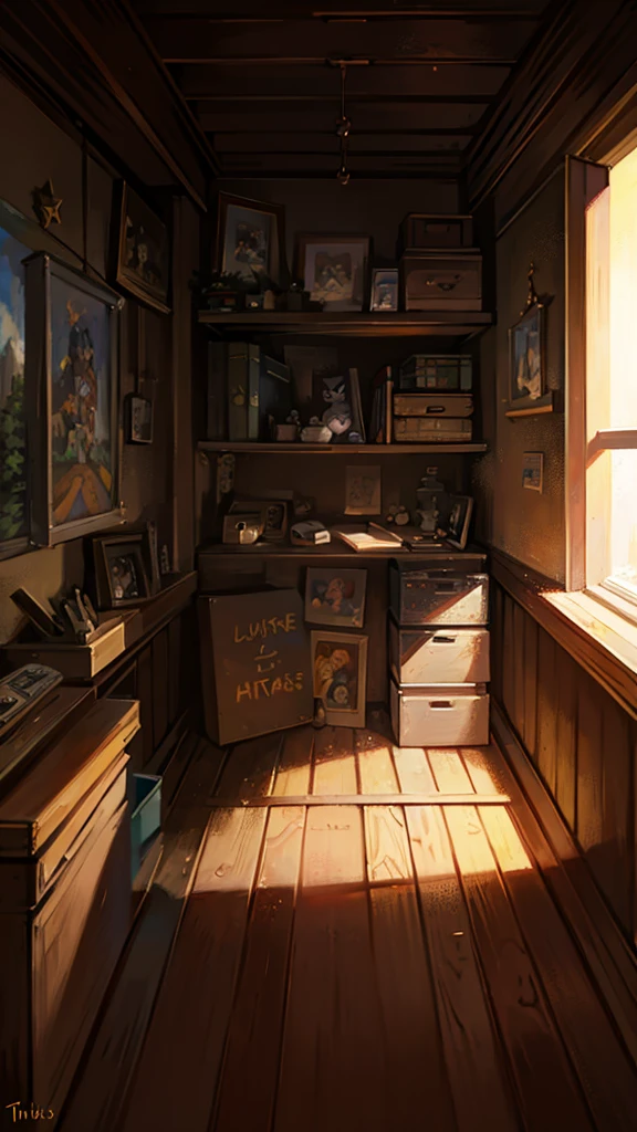 A cartoon style painting,The painting shows a kitten wearing a hat in the attic,Open an old box,It's full of cash.,Wearing stylish fursona, Cat boy, Cute cat, Anthropomorphic cats, Hot topics on artstation pixiv, Full body high-grade white, High-quality anime art style, High resolution cargo, Anthropomorphic cats, High Quality Fan Art, Anthropomorphic cyberpunk kitten:tall and big, daytime,Bright environment