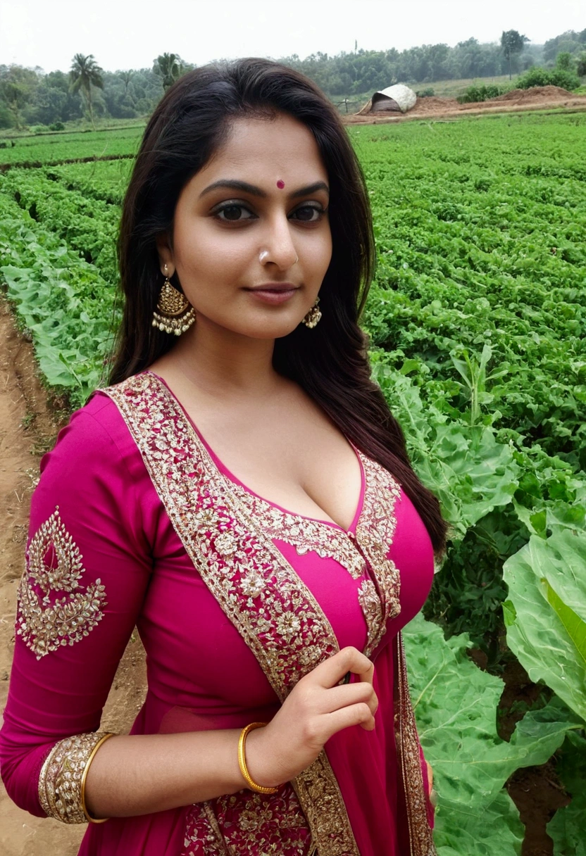 Taking selfie in desi farm wearing suit salwar. (Big boobs)