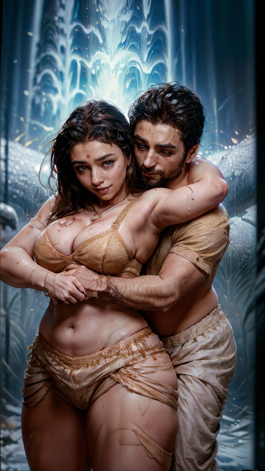 HD wallpaper 32k cinematic shoot of a Beautiful cute wet Pooja Hegde, with thick thighs and a curvy chubby waist, wearing a beautiful Indian dress, ((lowwaist)), ((hugged by a man)), ((hug)), ((wet girl)), ((sweaty girl)), , ((hugged a man)), ((hug)) ((huge perky breasts, deep cleavage 1.8, thick thighs, curvy figure)) (bend over, bending looking back, backside, POV from back , fully covered buttocks, pyjamas, spreading legs wide open )