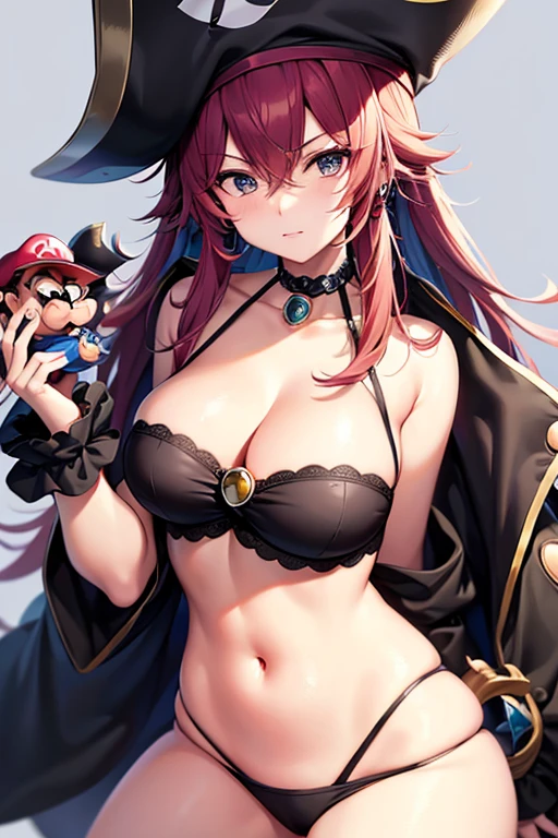Shows an image of pirate Mario bros with dark colors