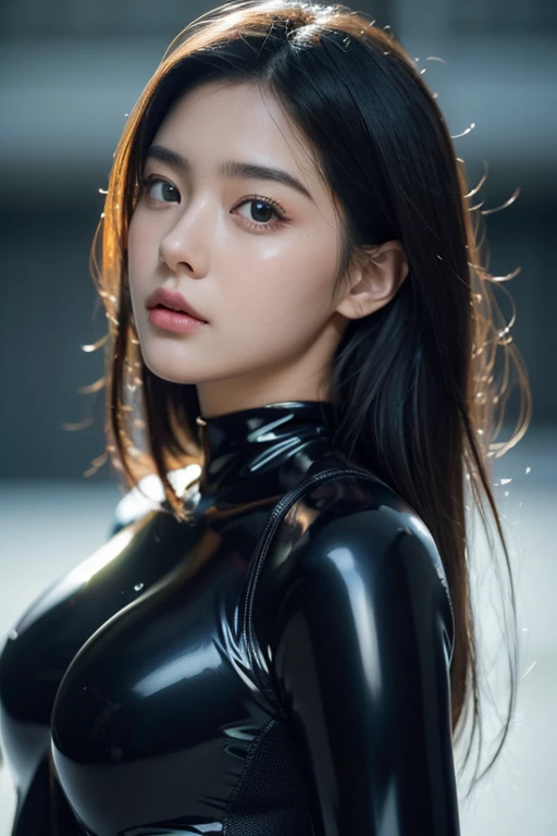 (RAW Photos:1.2)、Highest quality、Beautiful detailed girl、タイトLatex suit、Latex suit, Laughter、Highly detailed eyes and face、Beautiful and fine details、Large file size、High resolution、High resolution、8k wallpaper details、Highly detailed Ticker uniform 8K wallpaper、Light on the face、Cinema Lighting、18-year-old girl、Sexy pose、(Photorealism:1.4)、Awareness-raising、Surrealism、 From below、Super Detail、masterpiece