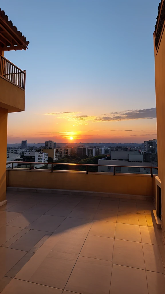 Sunset view from building terrace