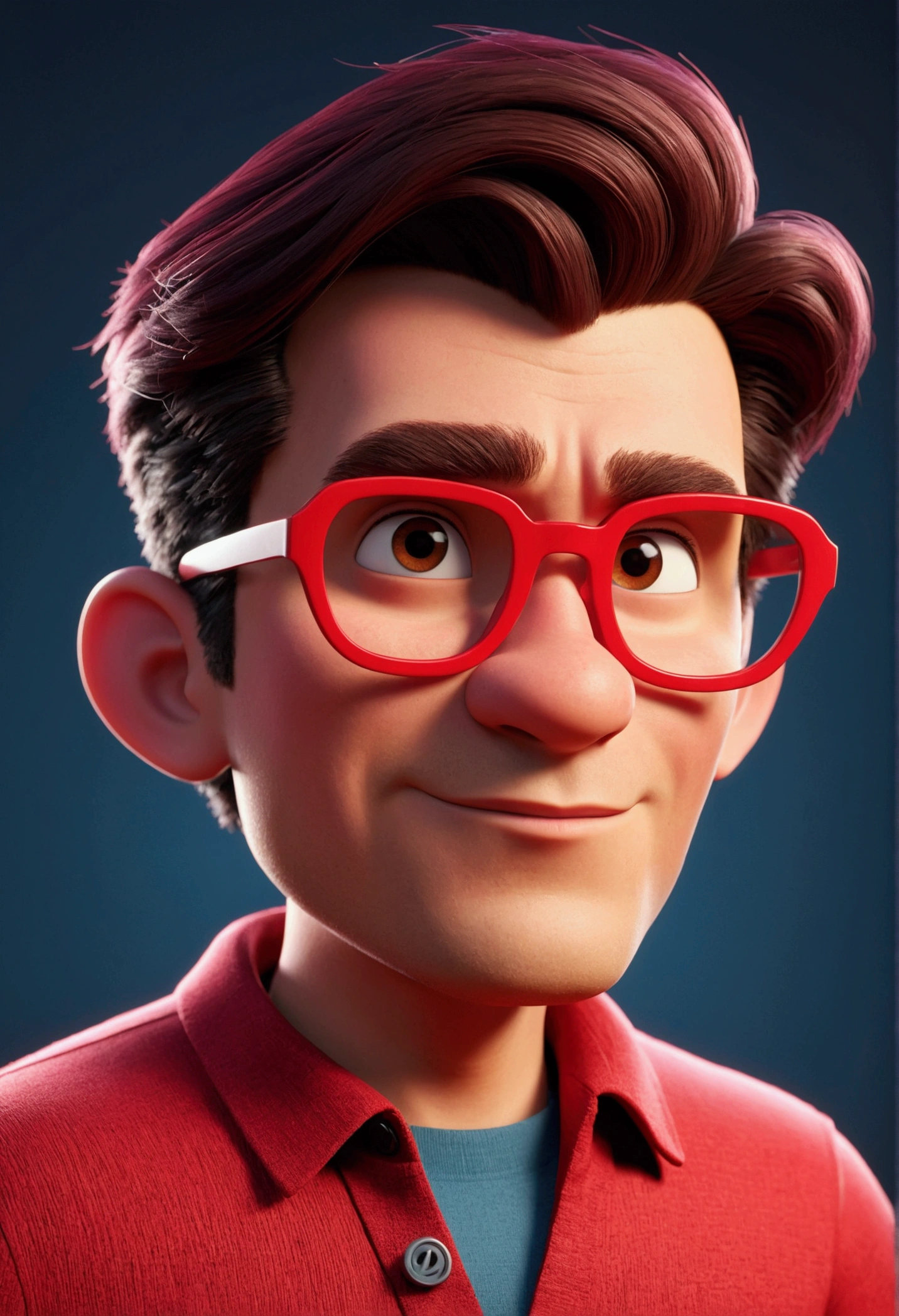 Cartoon character of a man wearing a red shirt, animated character, stylized character, animation style rendering, 3D stylized, Arnold Maya render, 3D rendering stylized, cartoon key frame rendering, 3D character, 3D character, 3D rendering stylized, 3D rendering of characters, cartoon character, Character close up, Character pose, (Pixar style) (main part:1.2) (hips) (Best quality) (detailed skin) (detailed texture) (8 K) (clay) (cinematic lighting) (Sharp Focus)