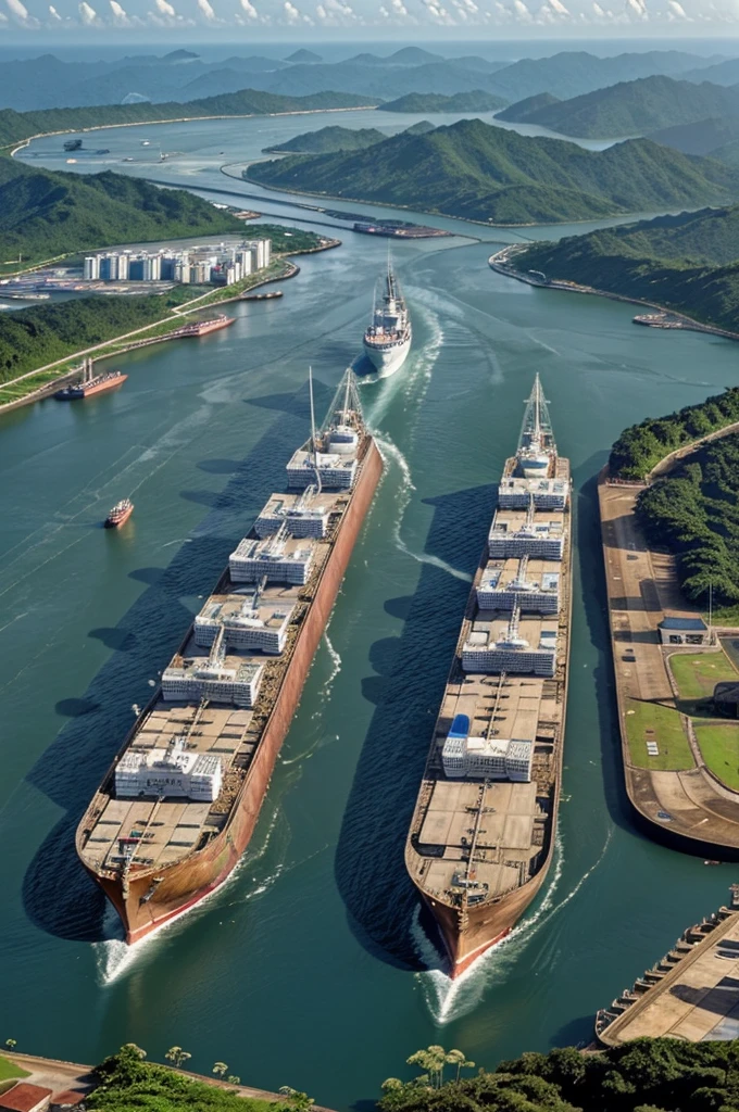 "Did you know the Panama Canal, completed in 1914, transformed global trade? This engineering marvel, stretching 50 miles, cuts through the Isthmus of Panama, connecting the Atlantic and Pacific Oceans. It saves ships a 13,000-mile journey around South America. The canal's construction involved over 56,000 workers and saw significant advances in medicine to combat tropical diseases. Today, it's a vital route for international maritime trade, handling over 12,000 ships annually!"