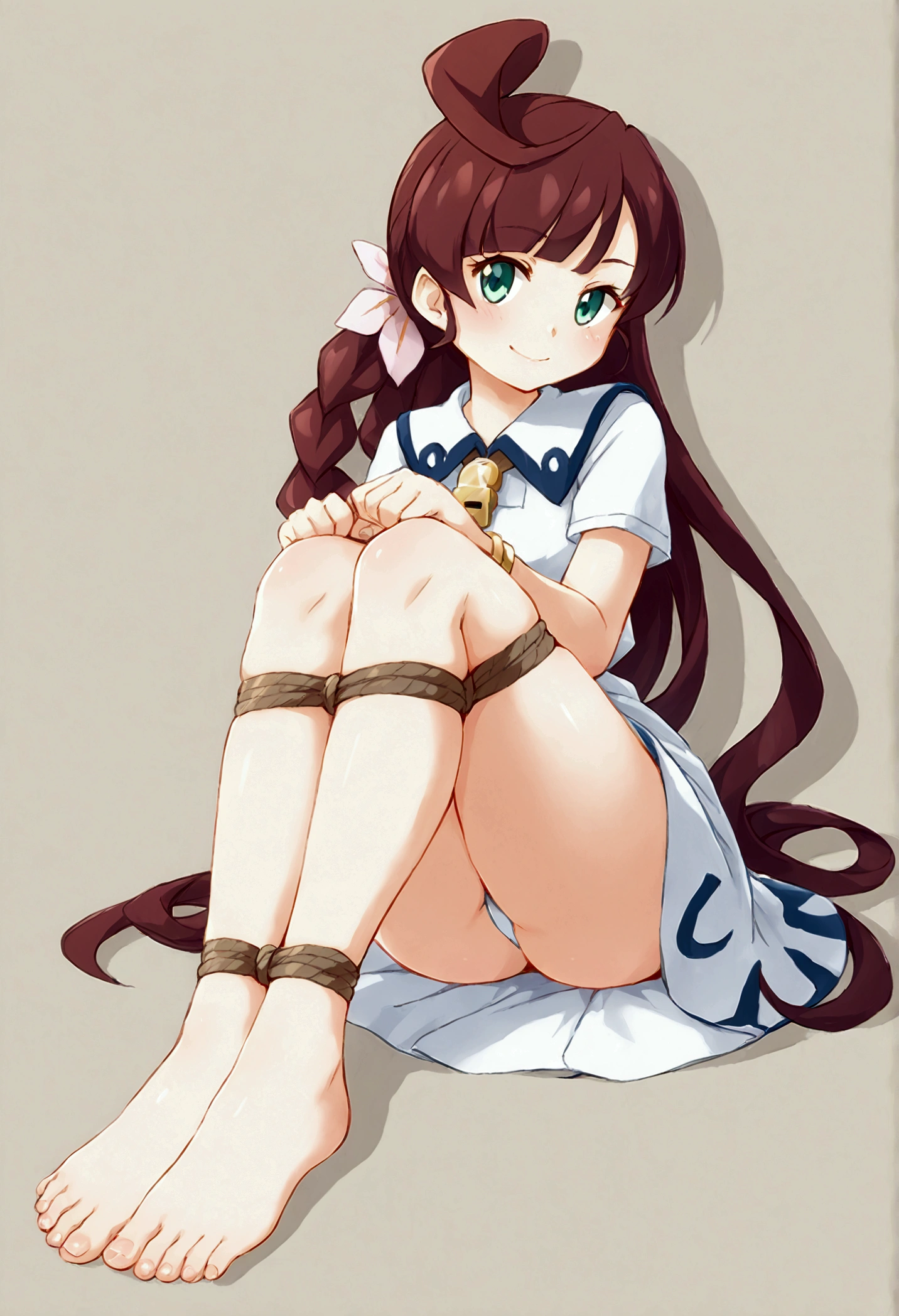 barefoot toes sole ankle bangle toes rings tied ropes lock tightly