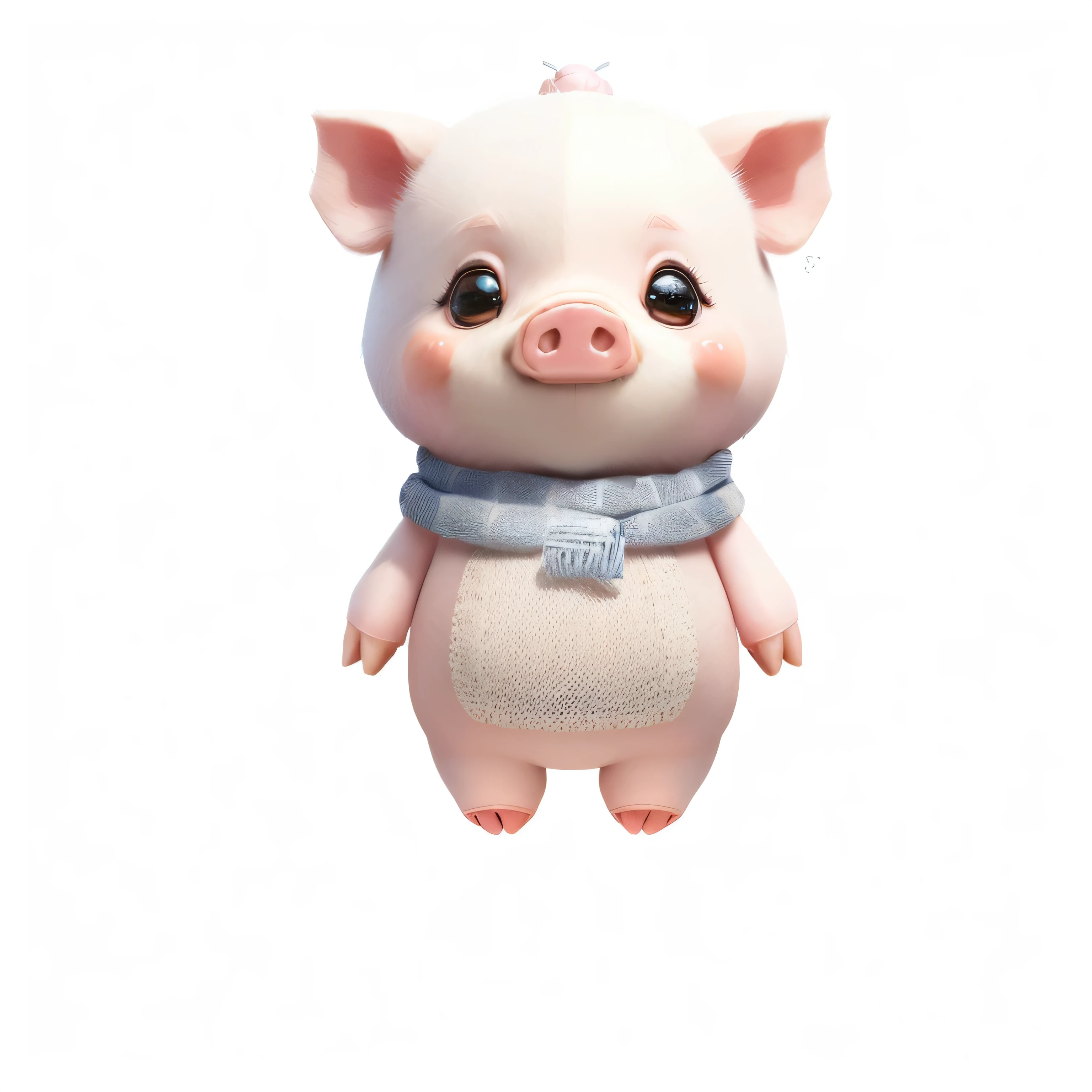 there is a small pig with a scarf on its neck, Lovely 3 d render, anthropomorphic warrior piglet, a pig, piglet, Lovely character, giant pig, Pig pig pig, robotic pig, Lovely cartoon character, Lovely! C4D, miniature pig, Lovely Numbers, pig, piggy, Lovely digital art, jinyiwei, flying pig
