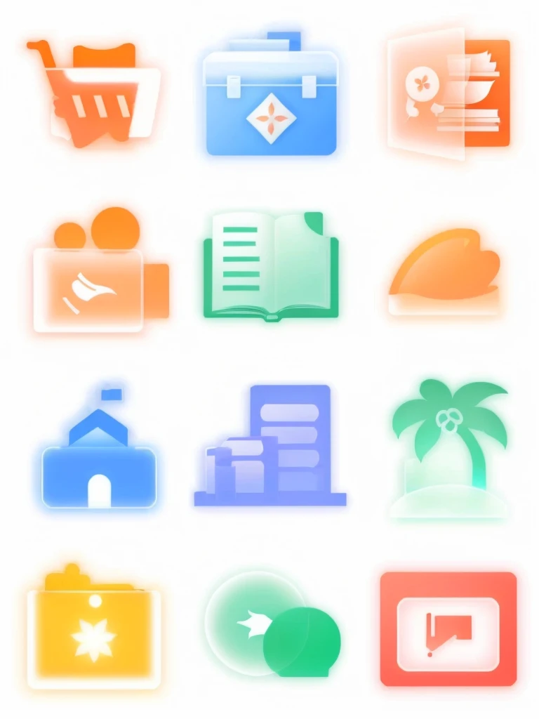 Frosted glass style，Light imitation style，Apply icons，books