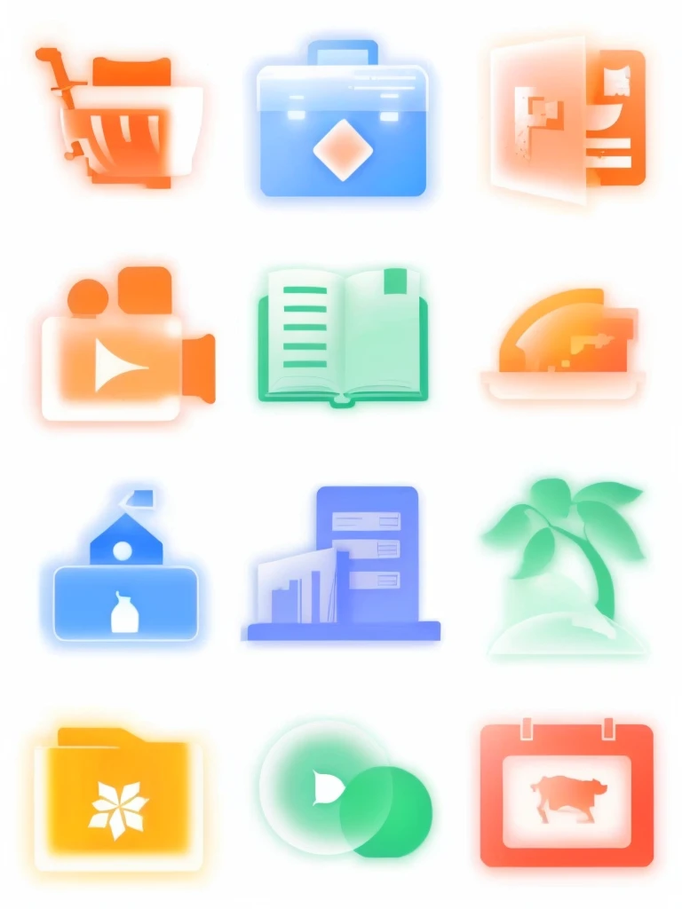 Frosted glass style，Light imitation style，Apply icons，books