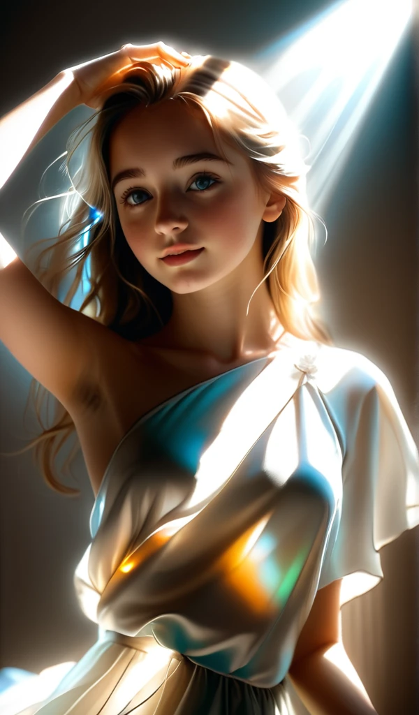 Beautiful girl in the light