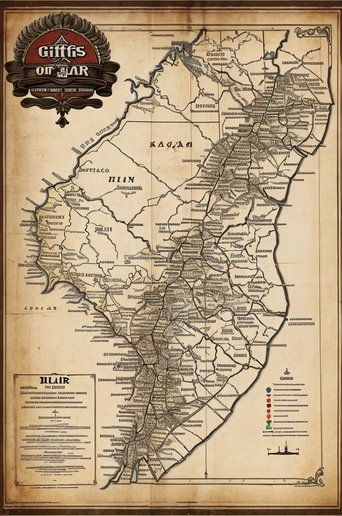 Make a logo for gangs of bihar must include bihars map and text "gangs of bihar" on it