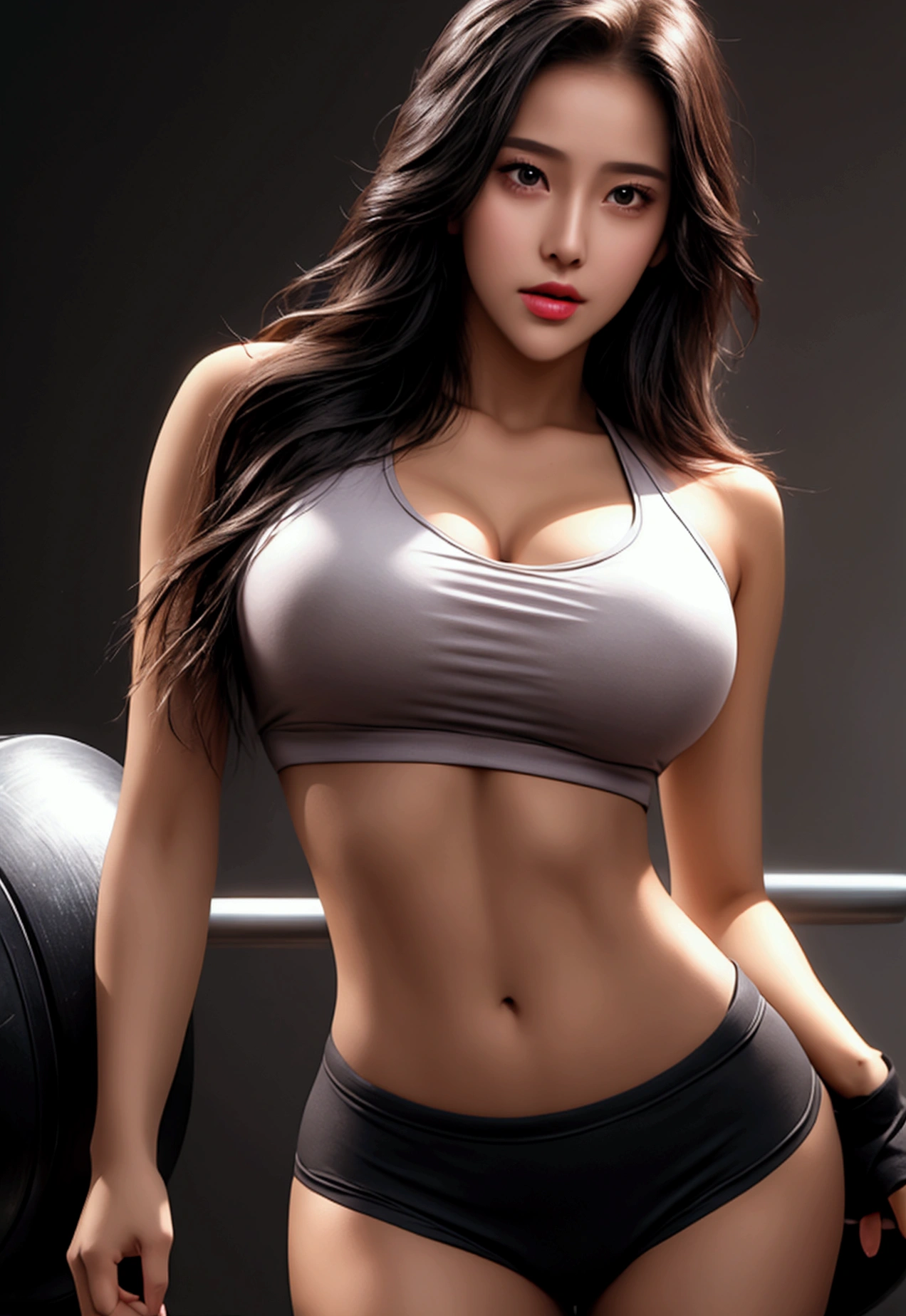 beautiful young seductive hornyy lustful aroused sweaty arafed Asian Italian  college girl, in panties and no bra, in gym ((slim, petite)), photorealistic, photo, masterpiece, realistic, realism, photorealism, high contrast, photorealistic digital art trending on Artstation 8k HD high definition detailed realistic, detailed, hyper detailed, realistic wet skin texture, armature, best quality, ultra high res, (photorealistic:1.4),, high resolution, detailed, raw photo, sharp re, by lee jeffries nikon d850 film stock photograph 4 kodak portra 400 camera f1.6 lens rich colours hyper realistic lifelike texture dramatic lighting unrealengine trending on artstation cinestill 800, nipple visible