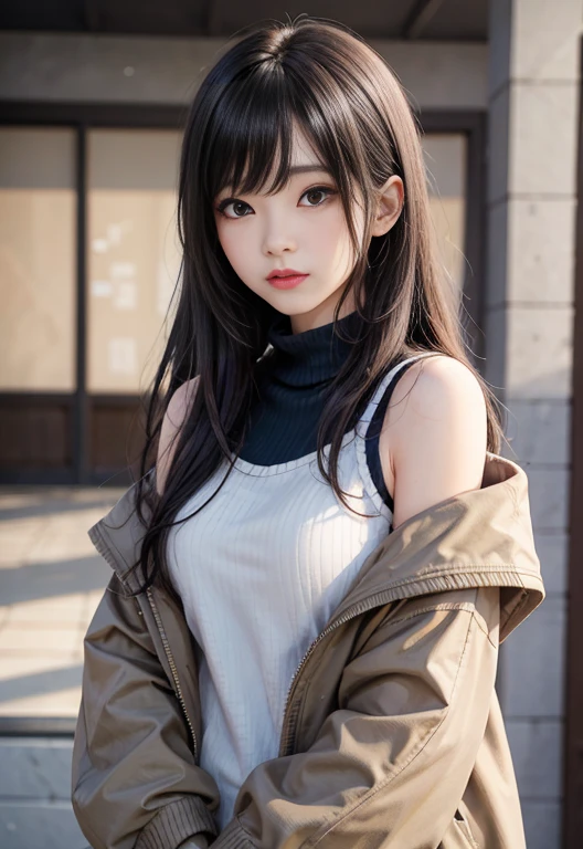 (最高qualityのディテール)、Practical、8K Ultra HD、high resolution、(A girl:1.2),(Fatal Beauty,Glamorous beauty) ,(Sensual charm),(Mysterious charm:1.1),(Charming silhouette),The 超detailedな、高qualityのテクスチャ、Intricate details、detailed、非常にdetailedなCG、高qualityの影、detailed 美しく繊細な顔、detailed 美しく繊細な目、Written border depth、Ray Tracing、20th Generation、Cute K-pop Girls、(The face of Ulsan, South Korea)、Thin face、(URZAN-6500-v1.1:0.6)、Purebred face_v1、Glowing eyes、Perfect body、 Viewer display、(最高qualityのディテール:1.2)、Practical、8K Ultra HD、high resolution、Close-up of a woman, Realistic girl rendering, 8k Artistic german bokeh, Enchanting girl, Real Girl, Gurwitz, Gurwitz-style Artwork, Girls role play, Practical 3D style, CGStation hot topics,, 8K Portrait Rendering,(,:1.4),(Girl with sparkling eyes:1.2)、The 超detailedな、高qualityのテクスチャ、Intricate details、detailed、非常にdetailedなCG、高qualityの影、detailed 美しく繊細な顔、detailed 美しく繊細な目、Written border depth、Ray Tracing、20th Generation、Cute K-pop Girls、(The face of Ulsan, South Korea)、Thin face、(URZAN-6500-v1.1:0.6)、cheek、Glossy lips、、high resolution, Best image quality, 最高quality, Practical, 超detailedな, Photo-realistic, 4K 8K Ultra HD Full Color RAW Photos, Fujifilm(medium format), Hasselblad, Carl Zeiss, Incredible dynamic range photography(Utilities_Art:Smooth-768:1.1),high resolution, High pixel count, 明確なdetailed, Clear images, Natural color reproduction, Noise Reduction, High fidelity, quality, Software Improvements, upgrade, optimization, Professional-grade retouching,
1. Oversized coats:
This coat、Choose an oversized design that goes from shoulder to knee.。Color is navy blue or black、or warm khaki or beige, hang on.、Choose colors that fit the season。
2. Knitted sweater or turtleneck:
To protect yourself from the cold、Knitted sweater or turtleneckを選択してください。The texture and color of the knitwear matches the coat.。
3. Wide leg pants:
for pants, Choose a wide-leg design、Easy action and stylish style。Dark jeans or black pants look good.。
4. Knee-high boots:
What does an oversized coat include?、足首からふくらはぎまでカバーするKnee-high bootsとの組み合わせ。Boots are black or dark brown,Very chic.、Gives a fashionable impression。
5. Accessories:
シンプルなゴールドまたはシルバーのAccessoriesを選択してください、Add elegance to your outfit。For example、Long necklaces and large earrings are recommended.。
6. handbag:
handbag、Choose a color that matches the tone of your outfit.。单肩包和handbag既方便又时尚。
7. compensateと髪型:
compensate, Choose a natural color that matches your skin。curls、通过创造松散的curls、Appeal to softness。