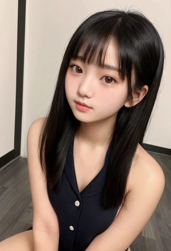 masterpiece, Highest quality, High resolution, Bust size of junior high school studentake your body look beautiful,naked,Black Hair