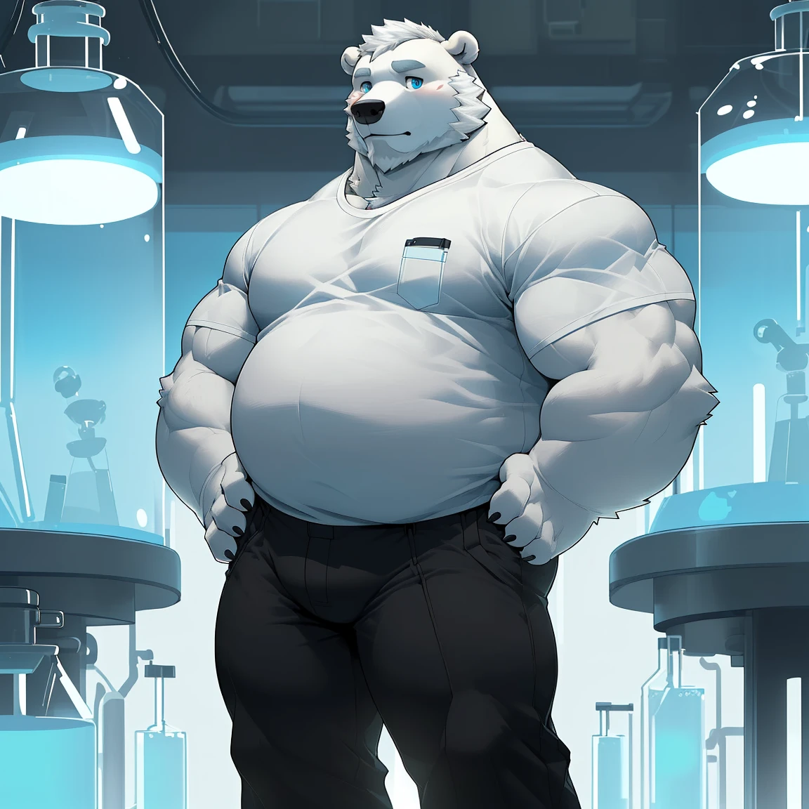 masterpiece, best quality, 8k resolution, Very detailed, hairy,(((polar bear)),(((blue eyes))),(((Mature))),(((beard))),(((Strong))),(((White hair all over body))),portrait,(((White hair))),(((frowning))),(((office))),For the audience,(((Shirtless))),Highest quality scene,(((whole body))),(((sit on the chair))),(((Desk))),(((Shirtless))),((Fat-enclosed muscle)),(((thong))),((August)),(((Round face))),(((alone))),(((Strong body))),(((Hip bulge))),(((Domineering))),(((Mouth corners down))),((black socks)),(((visual angle:look down))),(((contemptuous))),(((black socks特寫)))