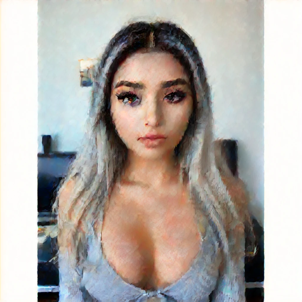 An image of a beautiful of a 20 year old Arabian exotic Instagram model, taken with iphone camera, medium shot selfie of a pretty young woman, (ombre:1.3) vibrant silver/white dyed hair, amber colored eyes, film grain, best quality