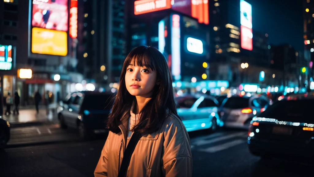A daughter，Sense of city in the night，