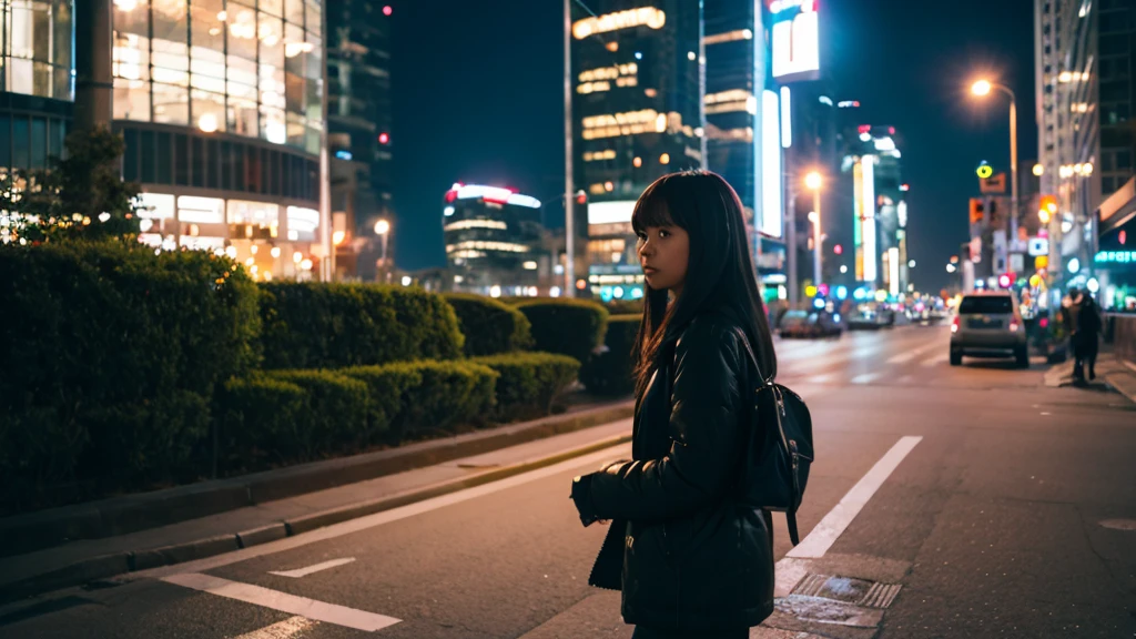 A daughter,Sense of city in the night