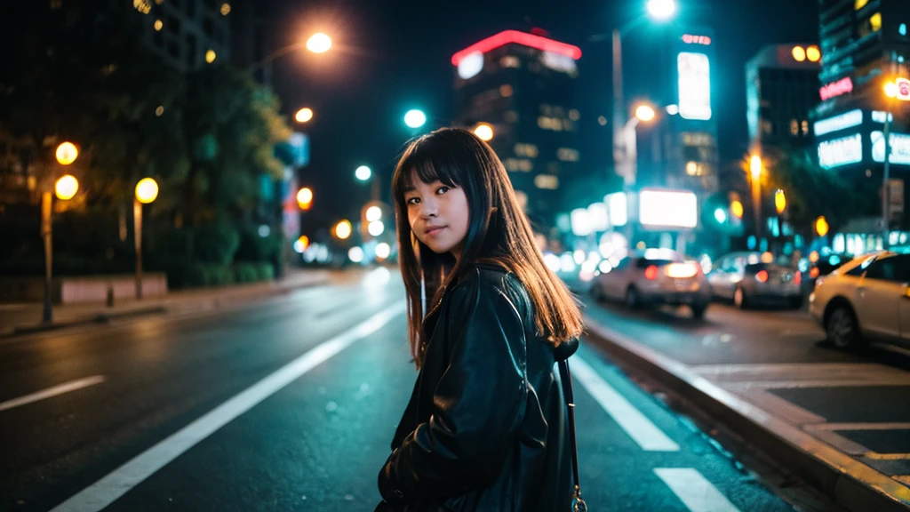 A daughter,Sense of city in the night