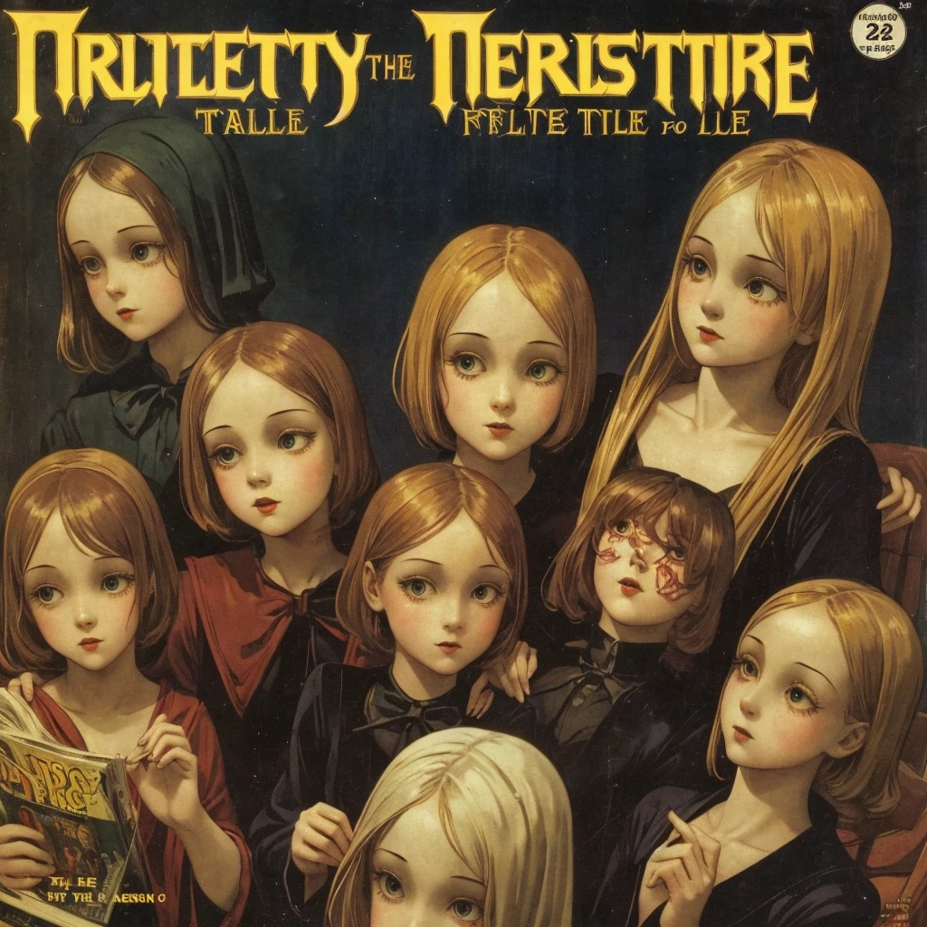 cover mistery magazine weird tale full lenght girl, cute face full lenght , 3 girl pose for cover horror magazine weird tale , magazine age 1933, high quality,