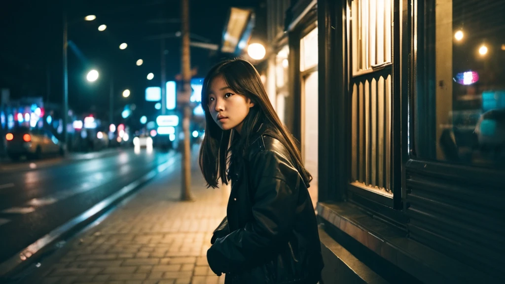 A daughter,Sense of city in the night, lonely