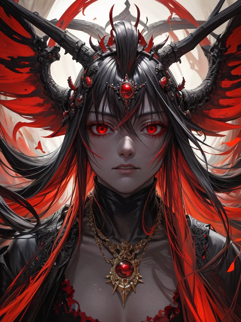 (Highest quality,4K,High resolution,masterpiece:1.2),Very detailed,Realistic:1.37,Spooky altar background,Dark fantasy,Red color scheme,Ominous atmosphere,Eye-catching,Storytelling,anatomy,Anime Style,Concept Art,beautiful細部までこだわった顔と (((Red eyes ))),Not exposed,Don't show skin,The body is covered with clothing,Terrifying Ritual ,Long golden hair,Blonde Hair,disaster々New Tiara,Satanic Ritual,Untimely Death,Unjust act,Crazy Smile,Scythe Face,Girl Monster, beautiful, Delicate facial features, Sharp Eye, Sharp Fangs, Pale skin, Thick chain, Dark Background, Cinema Lighting, Dramatic Shadows, Gothic style, Gloomy atmosphere, Dark fantasy, One Girl, , Please open your mouth wide, Open your mouth and baring your teeth,Sharp teeth like a beast, Wide lips, very wide mouth, Vermilion cheeks, ,(Blood splatter:1.4),Scary smile, laugh at,Fallen angel design, Twisted smile、Bloodstained、bleeding from the head,,、Blood splatter、,(Blood splatter:1.4),Crossbones, skull,Horror Style, ((Fantasy Fallen Angel Costume)), ((flowing blonde hair)), ,(Blood splatter:1.4),Female curves, Sexy flat stomach, Perfect hands, Perfect anime face, ((White ta Dress)), Are standing, ((Wicked Smile)), ,(Blood splatter:1.4), Steam circulates, Moonlight Illumination, night lighting, disaster々new devil horns,,(Blood splatter:1.6),アニメFallen angel design, Twisted smile、Bloodstained、bleeding from the head,,、Blood splatter、,(Blood splatter:1.4),Crossbones, skull,Gothic architecture、Western architecture、Fantasy World、,Victorian cities, Skeleton Gaslight,
