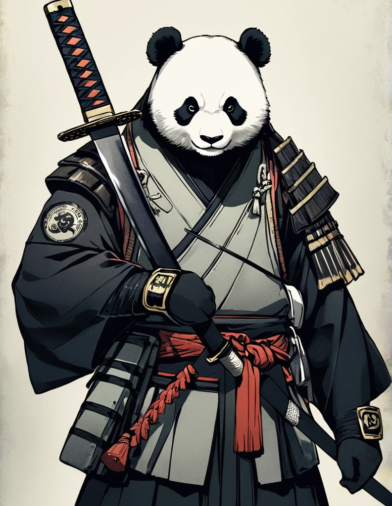panda,Samurai,katana