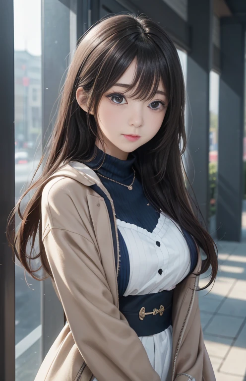 (最高qualityのディテール)、Practical、8K Ultra HD、high resolution、(A girl:1.2),(Fatal Beauty,Glamorous beauty) ,(Flexible and powerful physique),(Sensual charm),(Mysterious charm:1.1),(Charming silhouette),The 超detailedな、高qualityのテクスチャ、Intricate details、detailed、非常にdetailedなCG、高qualityの影、detailed 美しく繊細な顔、detailed 美しく繊細な目、Written border depth、Ray Tracing、20th Generation、Cute K-pop Girls、(The face of Ulsan, South Korea)、Thin face、(URZAN-6500-v1.1:0.6)、Purebred face_v1、Glowing eyes、Perfect body、 Viewer display、(最高qualityのディテール:1.2)、Practical、8K Ultra HD、high resolution、woman closeup， Realistic girl rendering, 8k Artistic german bokeh, Enchanting girl, Real Girl, Gurwitz, Gurwitz-style Artwork, Girls role play, Practical 3D style, CGStation hot topics,, 8K Portrait Rendering,（，：1.4），(Girl with sparkling eyes:1.2)、The 超detailedな、高qualityのテクスチャ、Intricate details、detailed、非常にdetailedなCG、高qualityの影、detailed 美しく繊細な顔、detailed 美しく繊細な目、Written border depth、Ray Tracing、20th Generation、Cute K-pop Girls、(The face of Ulsan, South Korea)、Thin face、(URZAN-6500-v1.1:0.6)、cheek、Glossy lips、、high resolution, Best image quality, 最高quality, Practical, 超detailedな, Photo real, 4K 8K Ultra HD Full Color RAW Photos, Fujifilm(medium format), Hasselblad, Carl Zeiss, Incredible dynamic range photography(Utilities_Art：Smooth-768:1.1),high resolution, High pixel count, 明確なdetailed, Clear images, Natural color reproduction, Noise Reduction, High fidelity, quality, Software Improvements, upgrade, optimization, Professional-grade retouching,

1. Oversized coats:

This coat、Choose an oversized design that goes from shoulder to knee.。Color is navy blue or black、or warm khaki or beige, wait.、Choose colors that fit the season。
2. Knitted sweater or turtleneck:

To protect yourself from the cold、Knitted sweater or turtleneckを選択してください。The texture and color of the knitwear matches the coat.。
3. Wide leg pants:

for pants, Choose a wide-leg design、Easy action and stylish style。Dark jeans or black pants look good.。
4. Knee-high boots:

What does an oversized coat include?、足首からふくらはぎまでカバーするKnee-high bootsとの組み合わせ。Boots are black or dark brown，Very chic.、Gives a fashionable impression。
5. Accessories:

シンプルなゴールドまたはシルバーのAccessoriesを選択してください、Add elegance to your outfit。For example、Long necklaces and large earrings are recommended.。
6. handbag:

handbag、Choose a color that matches the tone of your outfit.。单肩包和handbag既方便又时尚。
7. compensateと髪型:

compensate, Choose a natural color that matches your skin。curls、通过创造松散的curls、Appeal to softness。