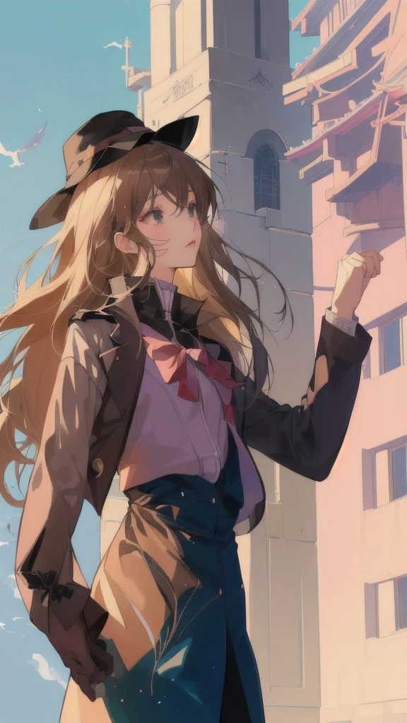 anime girl in a hat and coat holding a bird in her hand, zerochan art, by Kamagurka, marin kitagawa fanart, made with anime painter studio, inspired by Taiyō Matsumoto, painted in anime painter studio, delicate androgynous prince, artwork in the style of guweiz, from cryptid academia, zerochan
