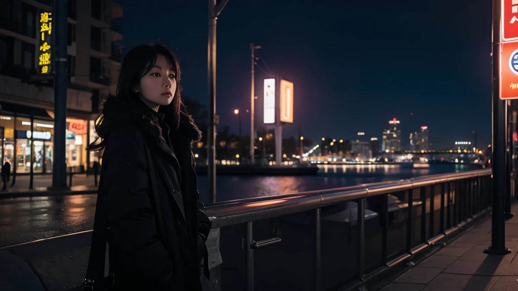 A daughter，Sense of city in the night, lonely